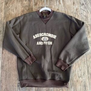 Abercrombie & Fitch Y2K Vintage Men's Brown Crewneck Sweatshirt